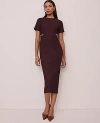Ann Taylor Horsebit Midi Sheath Dress In Brown
