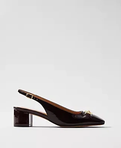 Ann Taylor Horsebit Patent Pumps In Brown