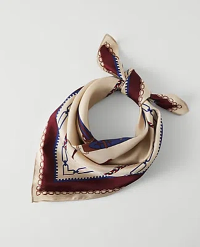 Ann Taylor Horsebit Print Silk Scarf In Sand Shell