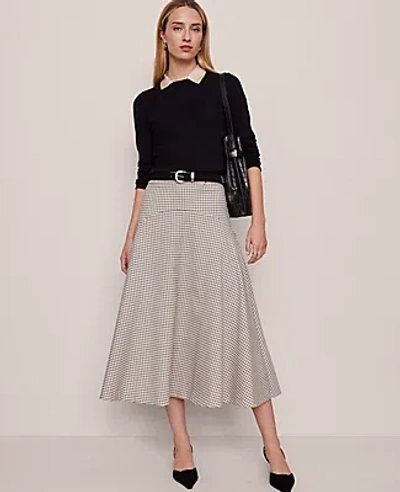 Ann Taylor Houndstooth Full Skirt In Brown