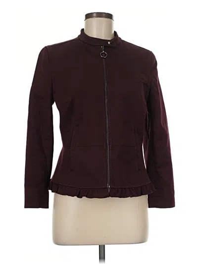 Pre-owned Ann Taylor Jacket In Burgundy