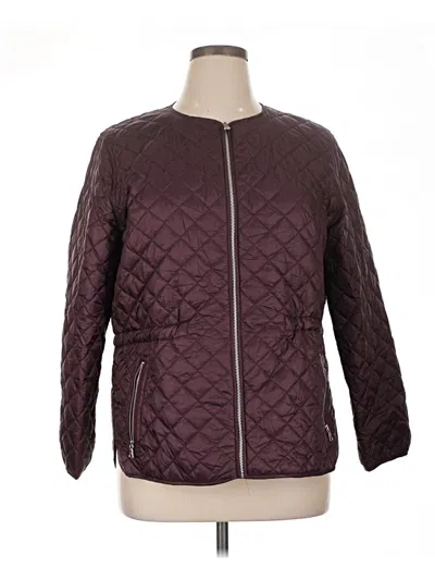 Pre-owned Ann Taylor Jacket In Burgundy