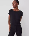 Ann Taylor Jersey Wedge Top In Black