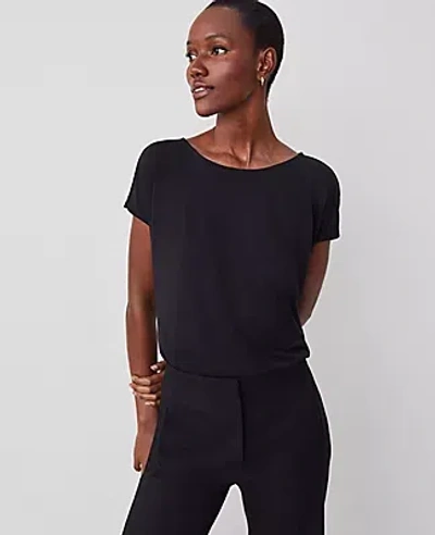 Ann Taylor Jersey Wedge Top In Black