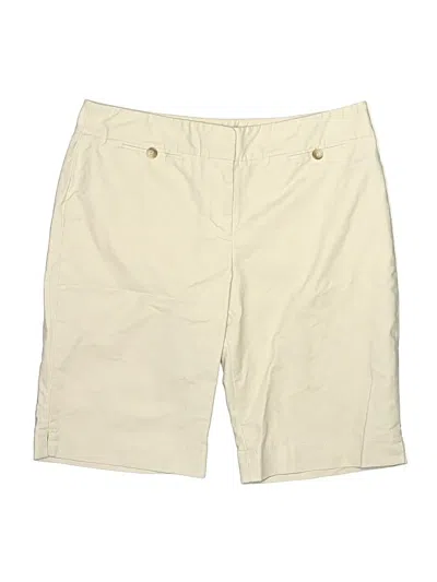 Pre-owned Ann Taylor Khaki Shorts In Ivory