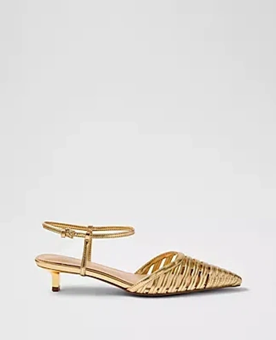 Ann Taylor Kitten Heel Pump In Gold