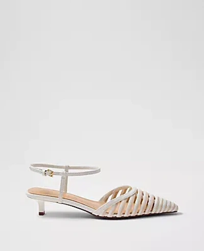 Ann Taylor Kitten Heel Pump In White