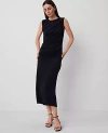 Ann Taylor Knit Midi Sheath Dress In Black