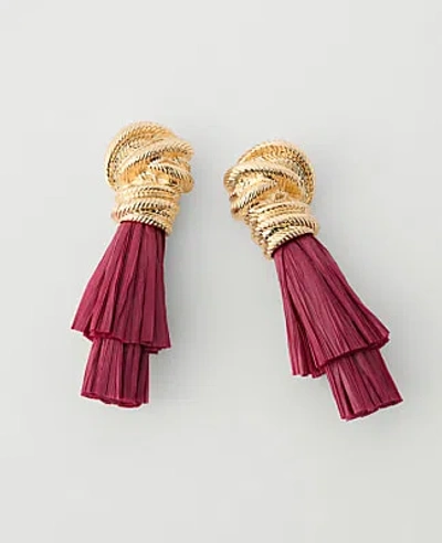 Ann Taylor Knotted Tassel Drop Earrings In Gold