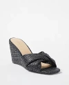 Ann Taylor Knotted Wedge Sandals In Black