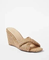Ann Taylor Knotted Wedge Sandals In Natural