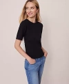Ann Taylor Lace Back Ponte Top In Black