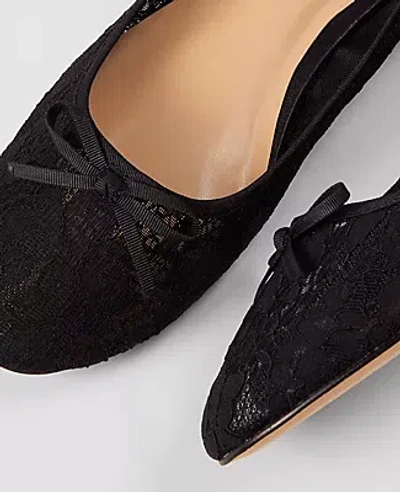 Ann Taylor Lace Ballet Flat In Black