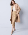 Ann Taylor Lace Column Midi Skirt In Brown