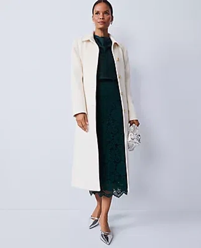Ann Taylor Lace Column Midi Skirt In Green