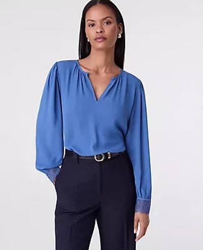 Ann Taylor Lace Trim Blouse
