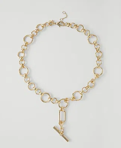 Ann Taylor Lariat Drop Necklace In Gold