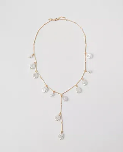 Ann Taylor Lariat Necklace In Goldtone
