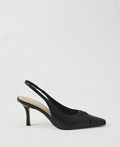 Ann Taylor Leather Cutout Slingback Pump In Black