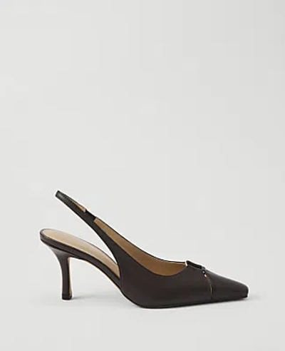 Ann Taylor Leather Cutout Slingback Pump In Blue