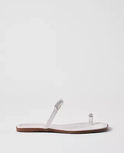 Ann Taylor Leather Embellished Sandal In White