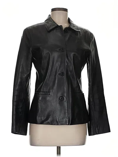 Pre-owned Ann Taylor Leather Jacket In Black