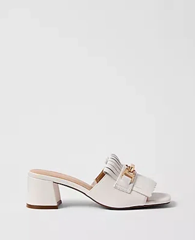 Ann Taylor Leather Kiltie Block Heel Sandal In Multi