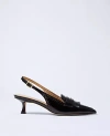 Ann Taylor Leather Kiltie Slingback Pump In Black
