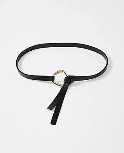 Ann Taylor Leather Knot Belt In Black