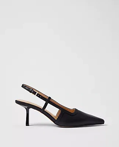 Ann Taylor Leather Nip Toe Slingback Pumps