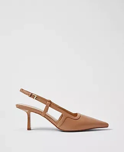 Ann Taylor Leather Nip Toe Slingback Pumps