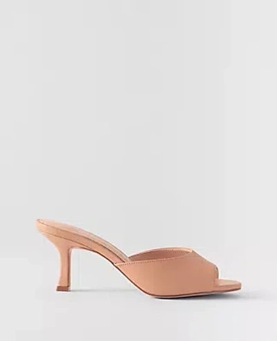 Ann Taylor Leather Peep Toe Sandals In Desert Sand
