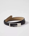 Ann Taylor Leather Rectangle Buckle Belt In Black