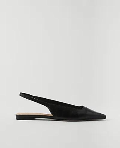 Ann Taylor Leather Slingback Flat In Black