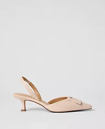 Ann Taylor Leather Slingback Pump In Gold