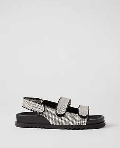 Ann Taylor Leather Slingback Sport Sandals In Black
