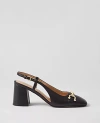Ann Taylor Leather Square Toe Slingback Pumps In Black