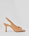 Ann Taylor Leather Square Toe Slingback Sandals In Desert Sand