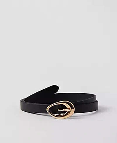 Ann Taylor Leather Textured Buckle Belt In Black