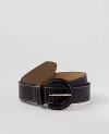 Ann Taylor Leather Wrapped Buckle Belt In Black