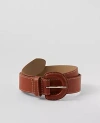 Ann Taylor Leather Wrapped Buckle Belt In Midnight Mahogany
