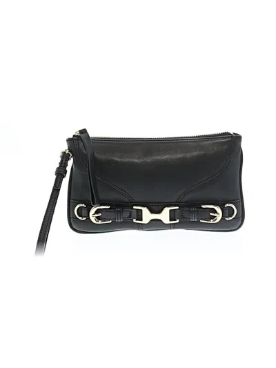 Pre-owned Ann Taylor Leather Wristlet In Black