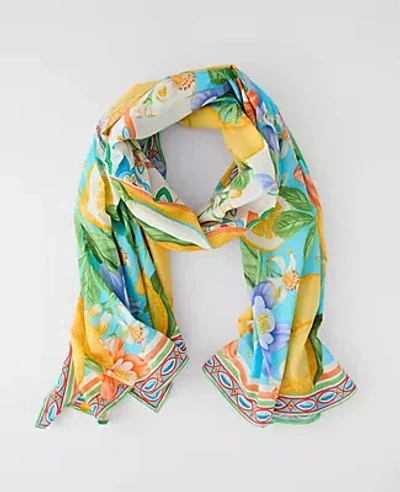 Ann Taylor Lemon Floral Print Scarf In Multi