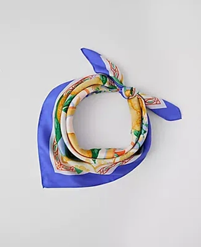 Ann Taylor Lemon Print Silk Scarf In White