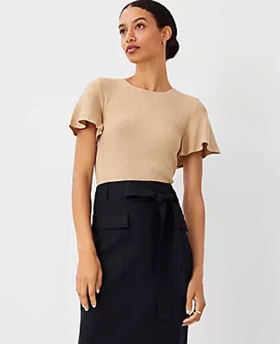 Ann Taylor Lightweight Flare Sleeve Sweater In Baguette
