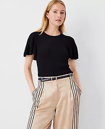 Ann Taylor Lightweight Flare Sleeve Sweater In Black