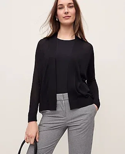 Ann Taylor Lightweight Open Cardigan In Black