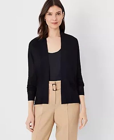 Ann Taylor Open Cardigan In Black