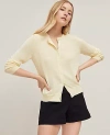 Ann Taylor Linen-blend Ann Cardigan In Yellow Buttercream