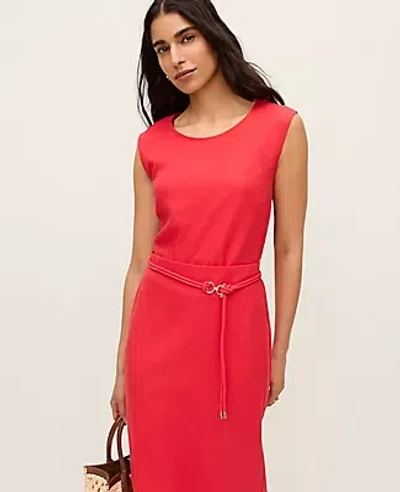 Ann Taylor Linen Blend Cropped Top In Red